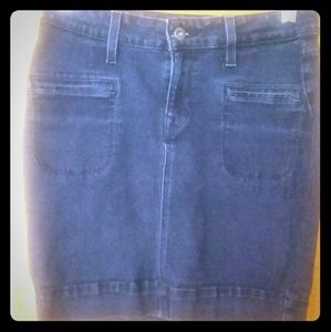 Stretch Denim Mini Pencil Skirt